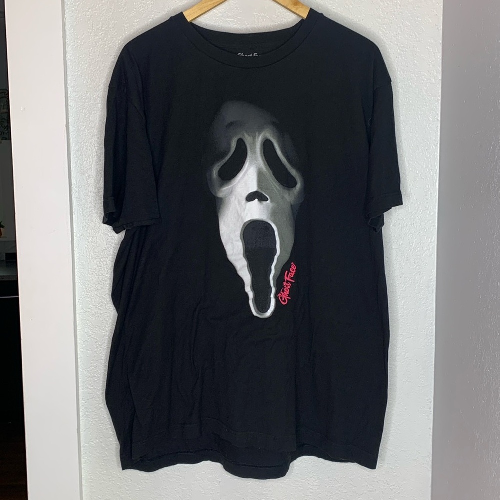 Ghost Face Scream Horror Movie Tee Bioworld Black Graphic Slasher Mask T-Shirt